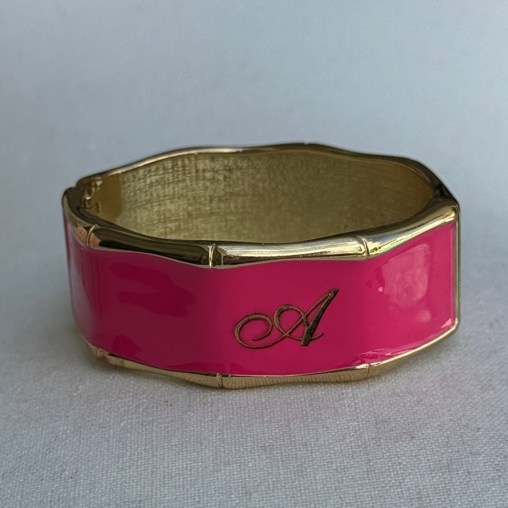 Fornash Initial A Enamel Hinge Bracelet